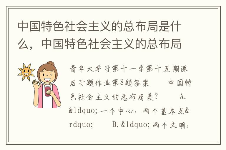 中国特色社会主义的总布局是什么，中国特色社会主义的总布局是什么