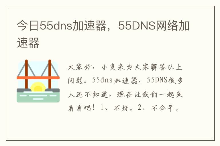 今日55dns加速器，55DNS网络加速器