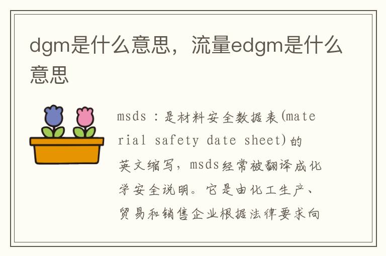 dgm是什么意思，流量edgm是什么意思