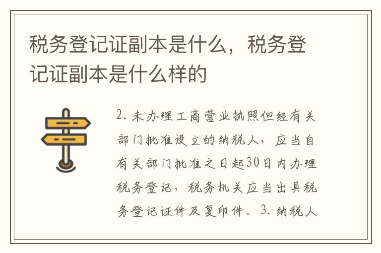 税务登记证副本是什么，税务登记证副本是什么样的