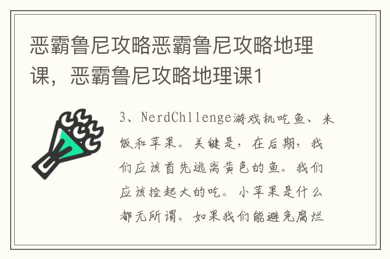 恶霸鲁尼攻略恶霸鲁尼攻略地理课，恶霸鲁尼攻略地理课1