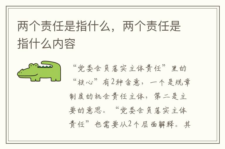 两个责任是指什么，两个责任是指什么内容