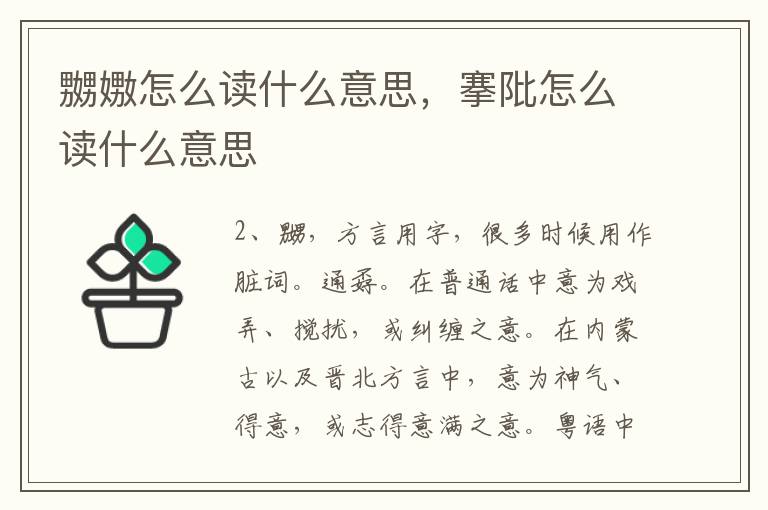 嬲嫐怎么读什么意思，搴阰怎么读什么意思